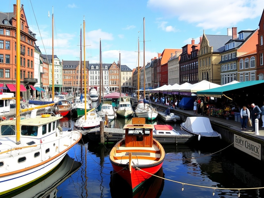 the vibrant Old Port area with boats and market stalls, reflecting the charm of Old Quebec