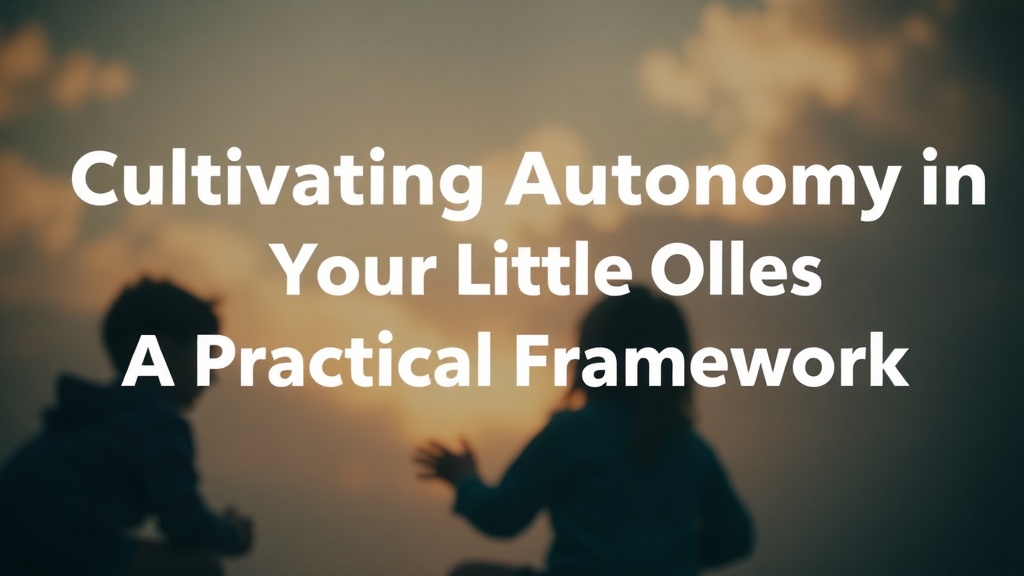 Cultivating Autonomy in Your Little Ones: A Practical Framework