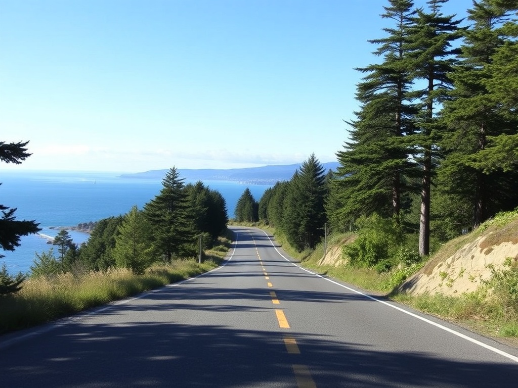 scenic coastal drive leaving parksville ocean views trees winding road peaceful travel vibe
