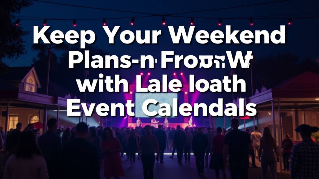 Keep Your Weekend Plans Fresh with Local Event Calendars