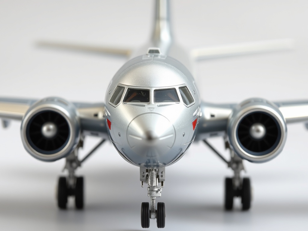 premium 1:200 diecast aircraft model with detailed landing gear and metallic finish