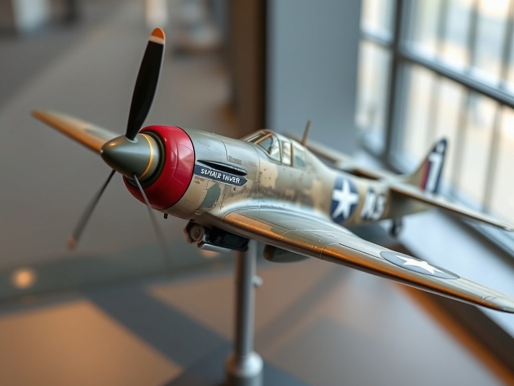 WWII fighter plane model realistic paint weathering military aircraft display museum style