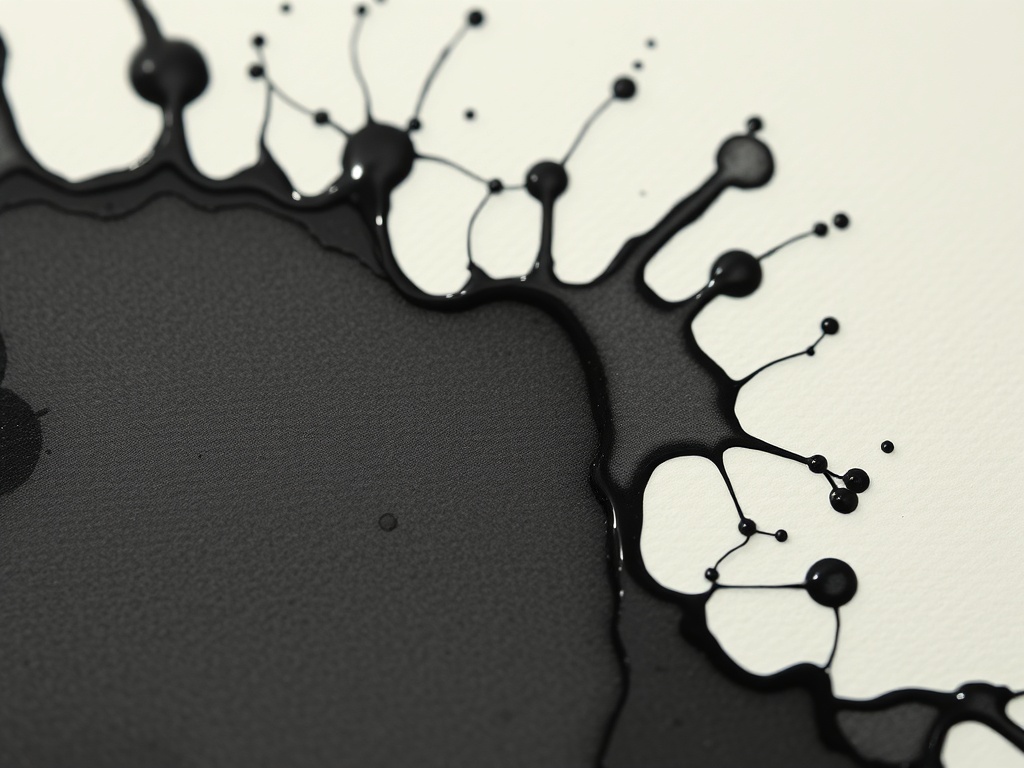 close-up of ink bleeding into paper, forming shapes, symbolizing clarity emerging from chaos