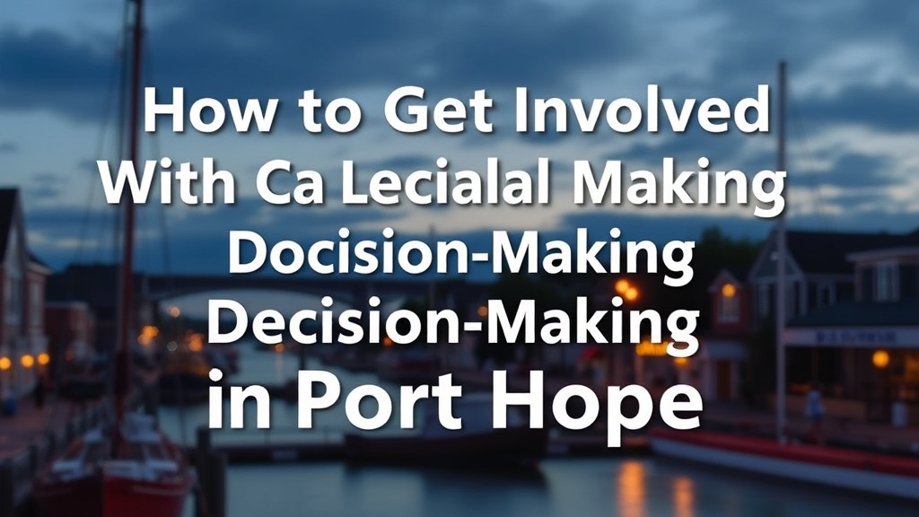 How to Get Involved With Local Decision-Making in Port Hope