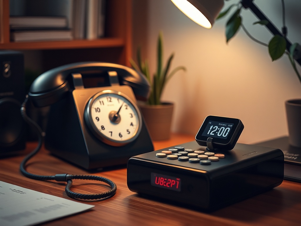 phone timer set to 10 minutes, cozy desk environment