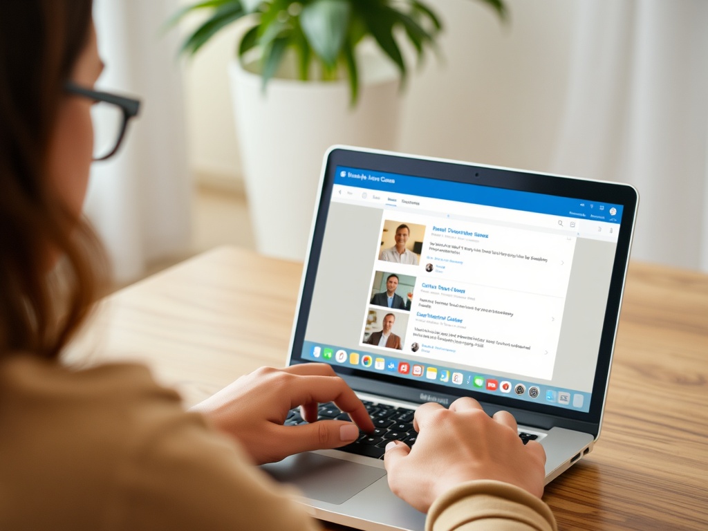 A person taking an online course on a laptop