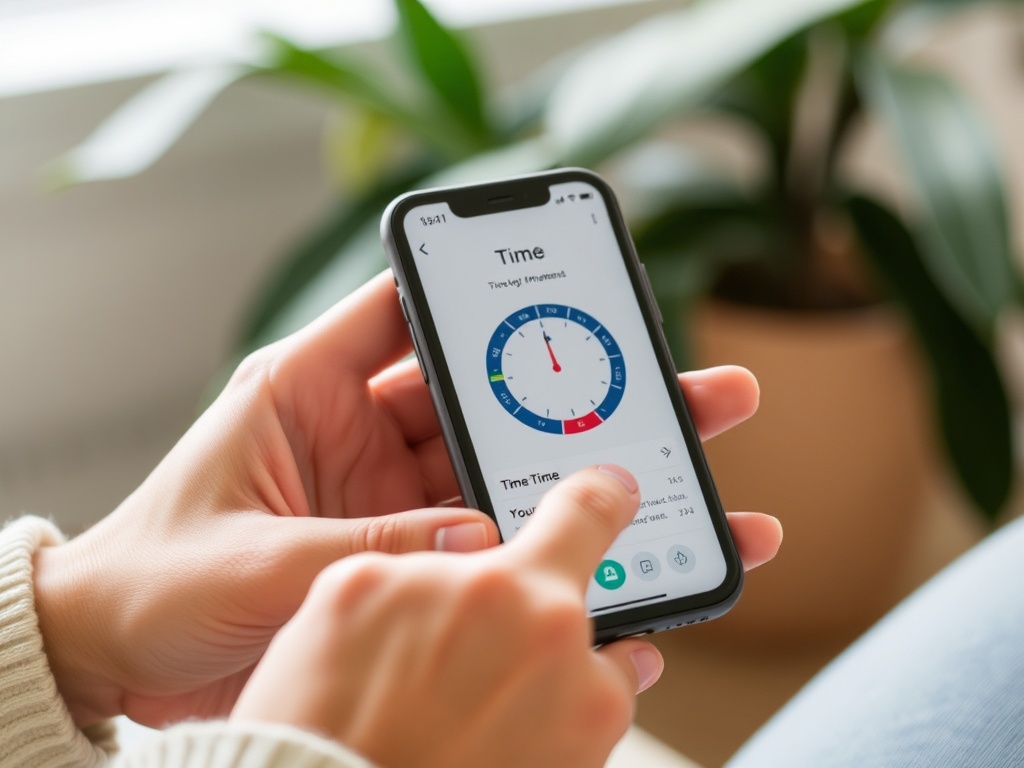 A person using a time management app on a phone