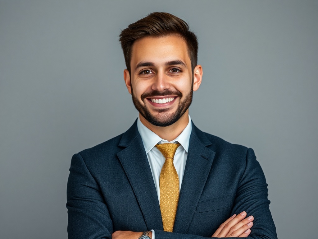 A professional looking confident and optimistic