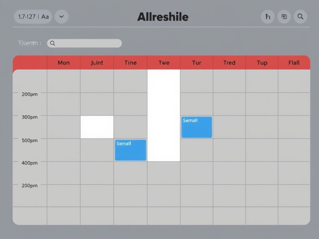 calendar with blocked time slots, structured daily schedule, productivity planning visualization