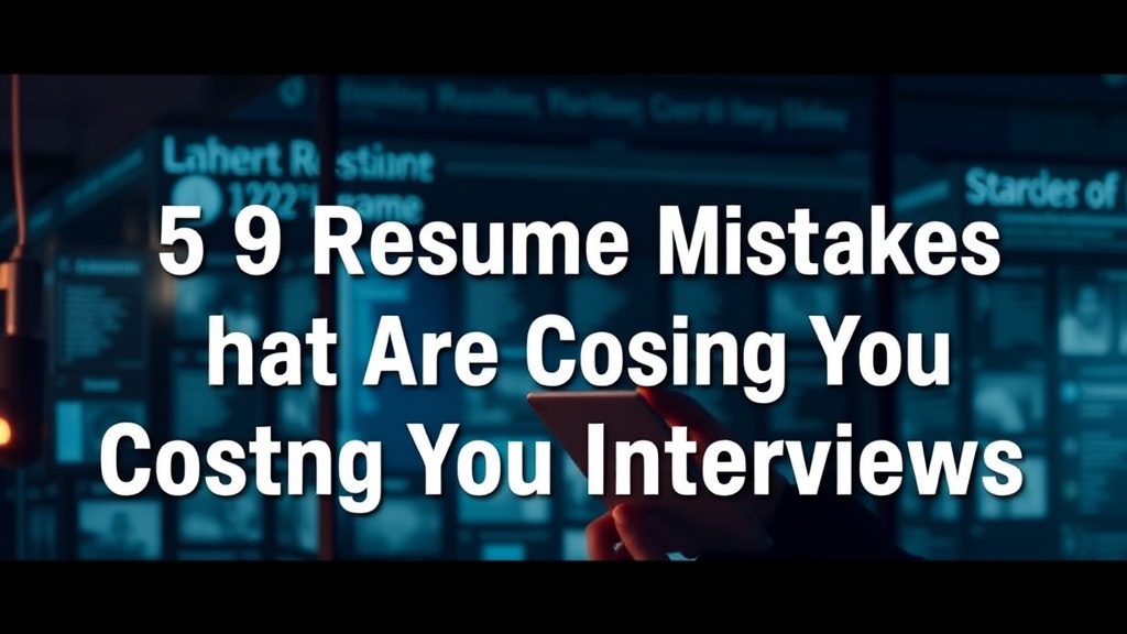 5 Resume Mistakes That Are Costing You Interviews