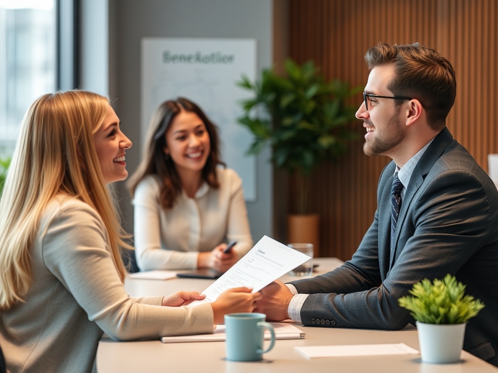 A professional receiving feedback in a workplace setting