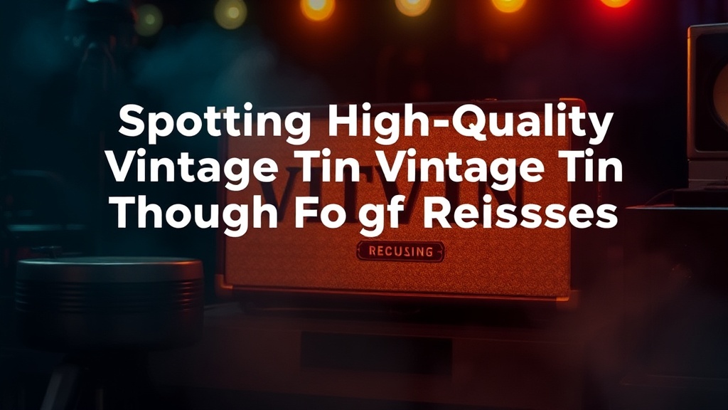 Spotting High-Quality Vintage Tin Through the Fog of Reissues
