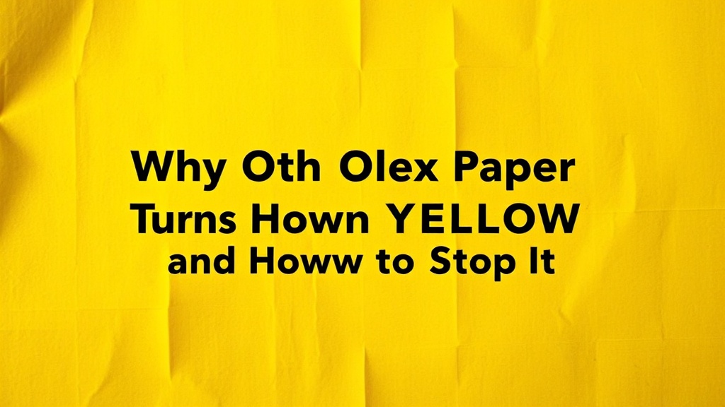 Why Old Paper Turns Yellow and How to Stop It