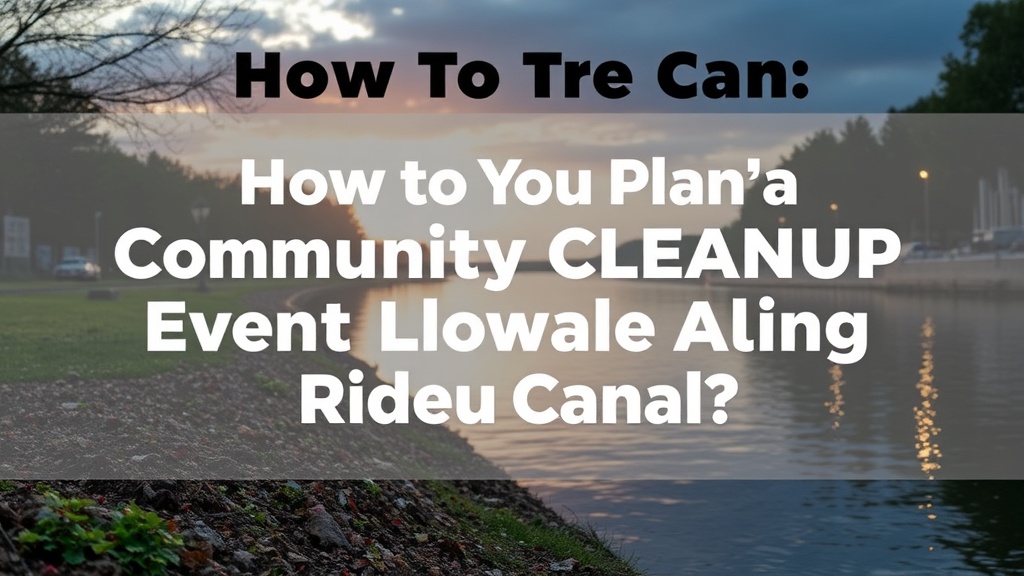 How Do You Plan a Community Cleanup Event Along Rideau Canal?