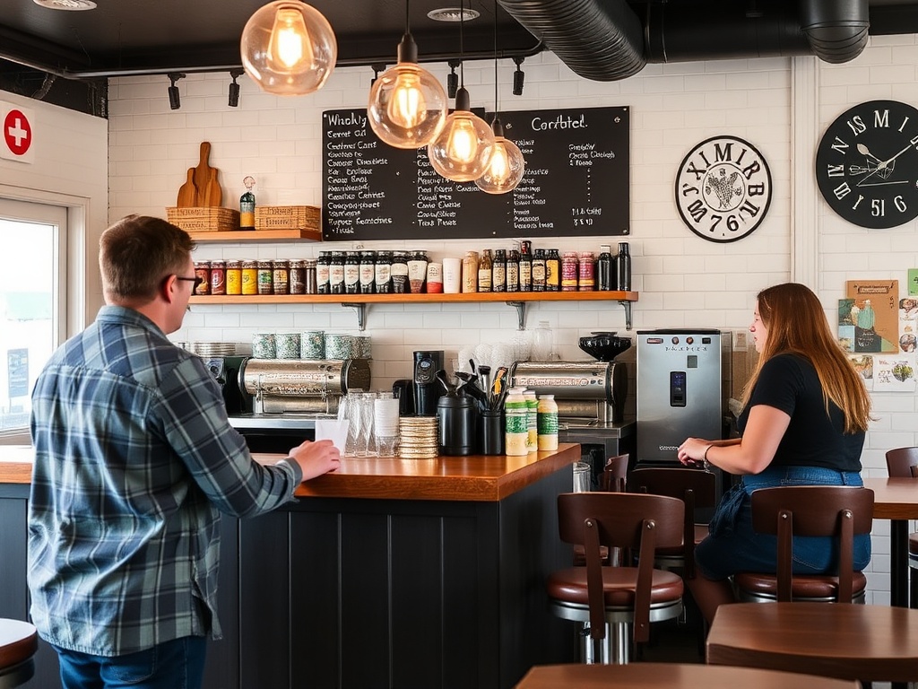 local cafe Rimouski regular customers barista interaction friendly atmosphere neighborhood feel