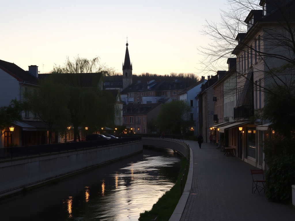 quiet street rivere du loup evening golden hour small town calm atmosphere