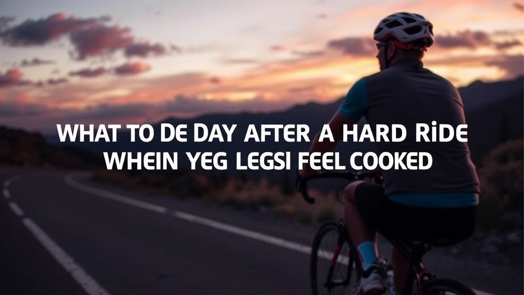 What to Do the Day After a Hard Ride When Your Legs Feel Cooked