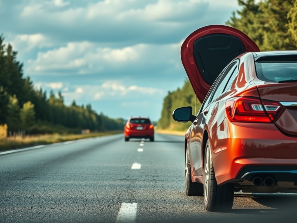 roadside assistance helping with car repair on a remote highway
