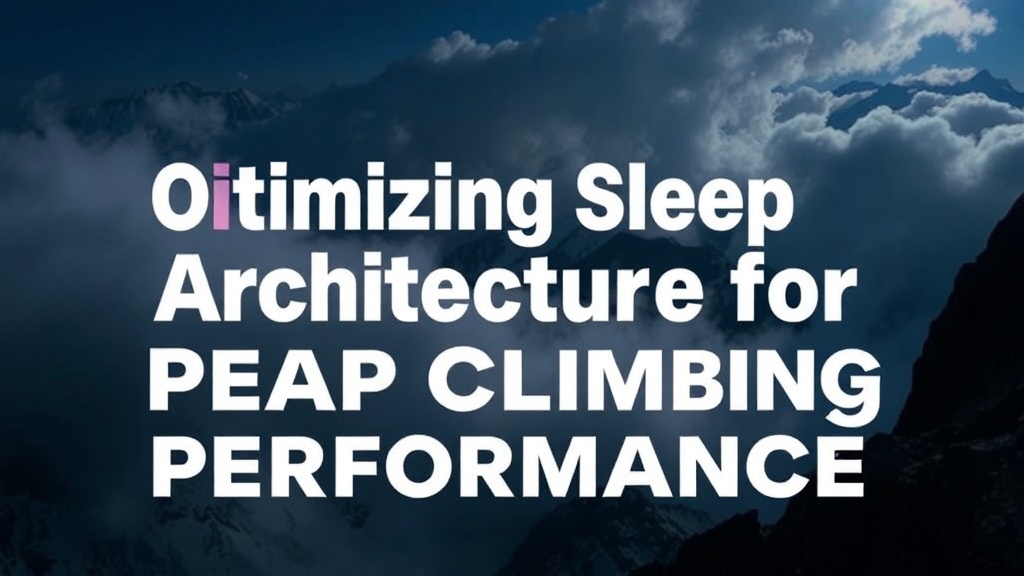 Optimizing Sleep Architecture for Peak Climbing Performance