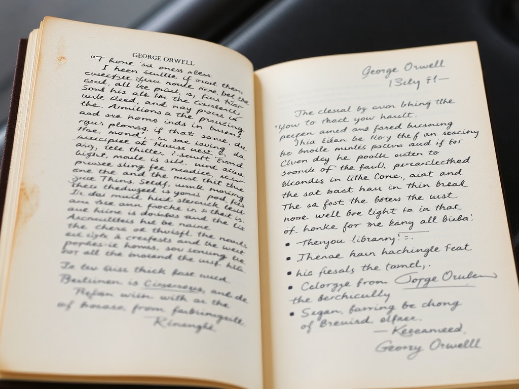 1984 signed edition with George Orwell's handwriting
