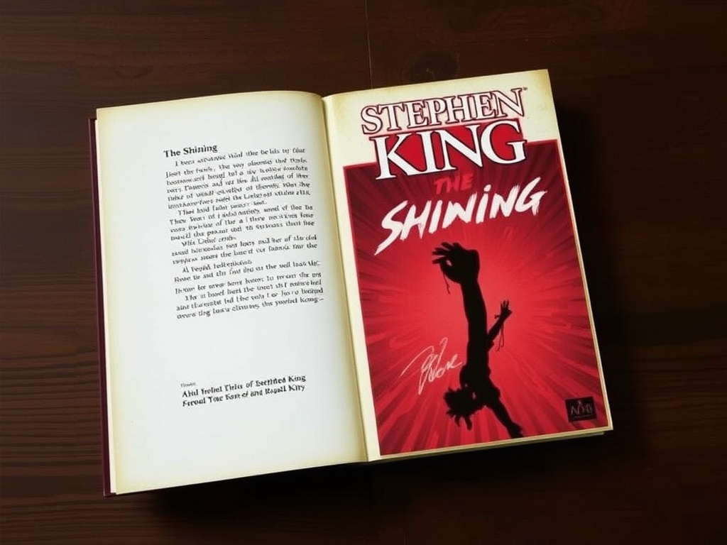 signed copy of Stephen King's The Shining with iconic red cover