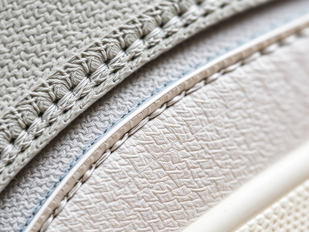Close-up of a sneaker's stitching and materials to highlight authenticity