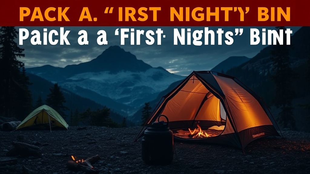 Pack a 'First Night' Bin for Instant Camp Setup