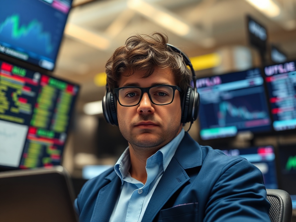 stock trader staying calm and disciplined, not reacting emotionally to market swings