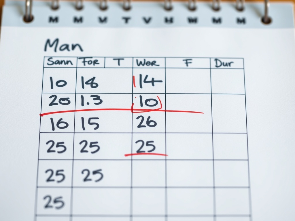a calendar with writing time scheduled every day