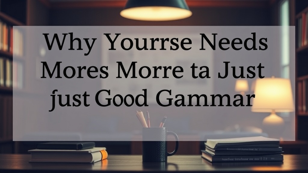 Why Your Prose Needs More Than Just Good Grammar
