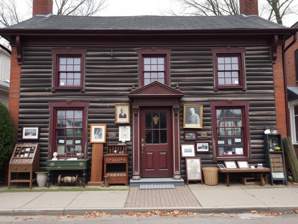 A historic building showcasing local artifacts and photos of early Stouffville life
