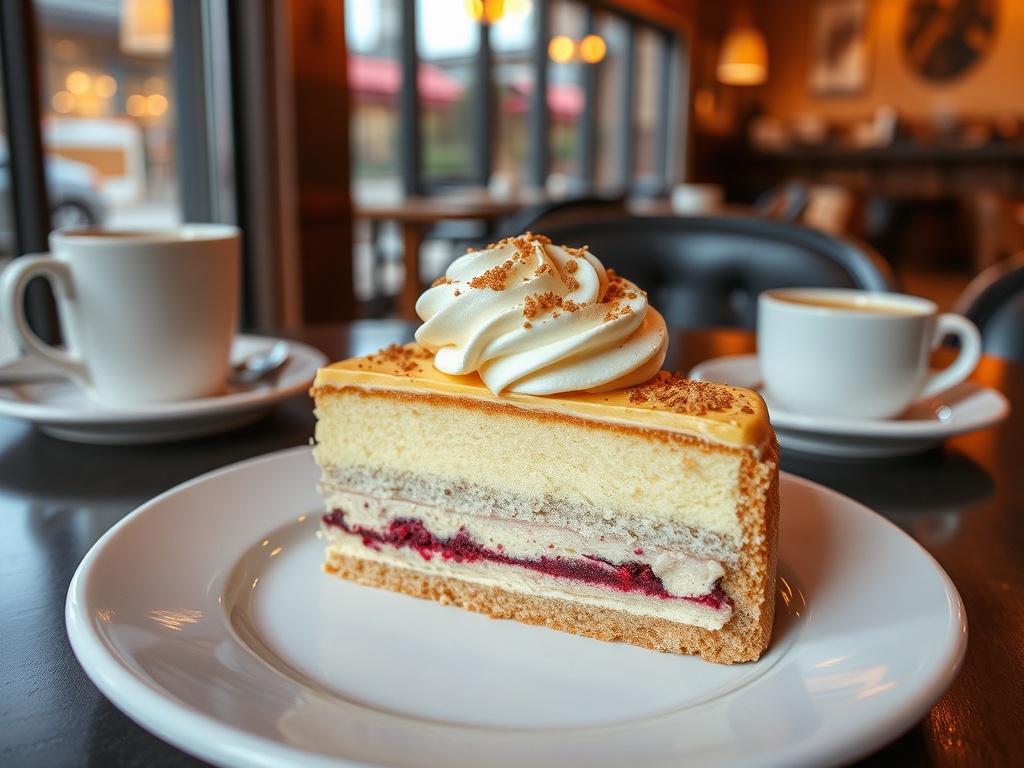 dessert cafe Stratford Ontario pastry cake coffee cozy evening ambiance