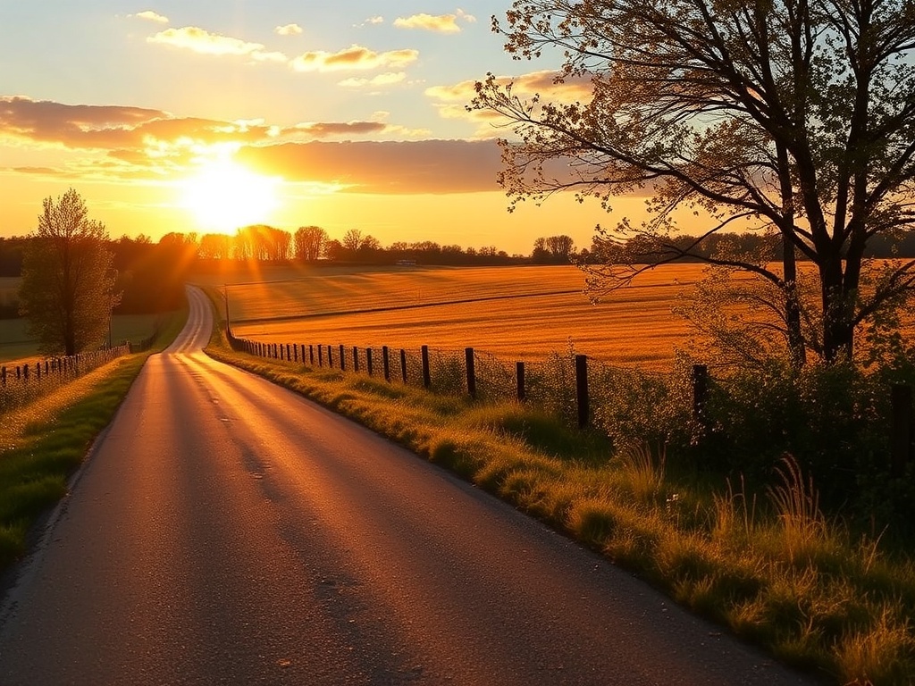 rural Ontario countryside near Stratford fields road golden hour scenic drive
