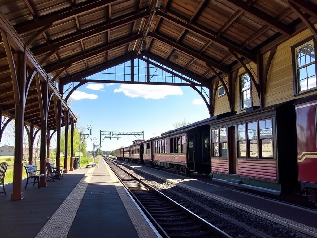 vintage train station in Strathroy, Ontario