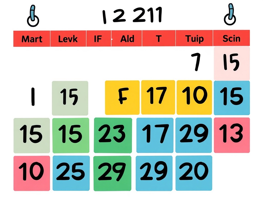 a calendar with study blocks highlighted