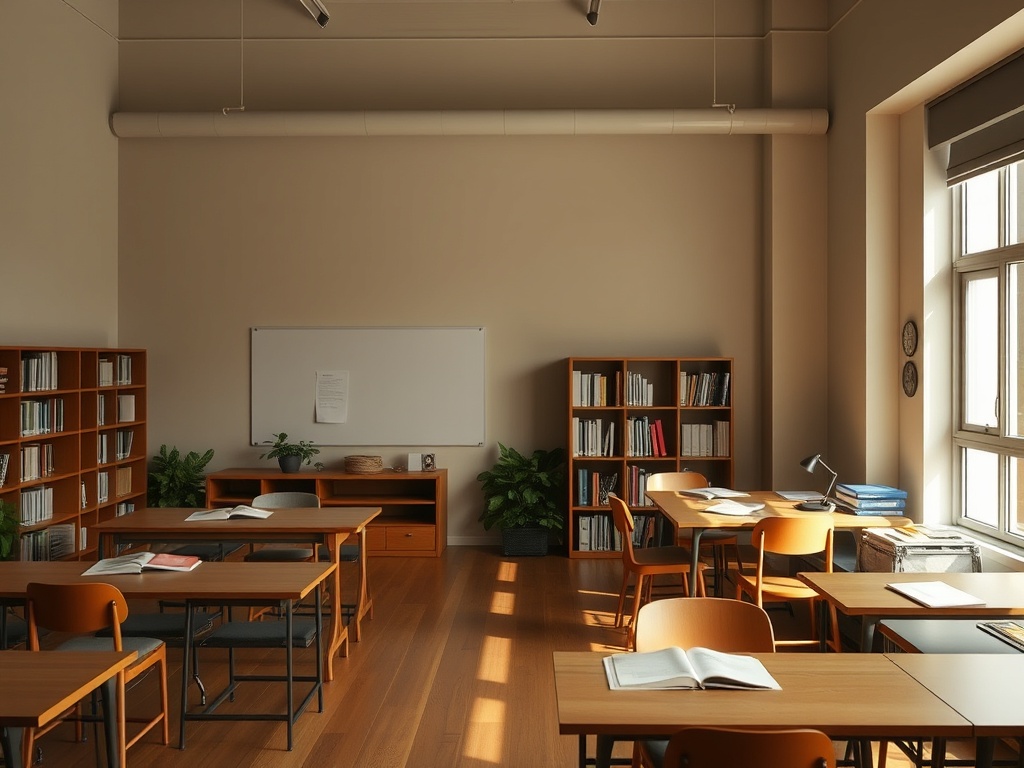 a quiet study environment with minimal distractions