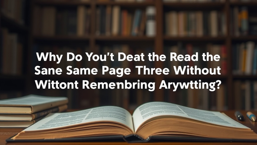 Why Do You Read the Same Page Three Times Without Remembering Anything?