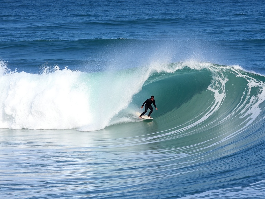perfect long right hand point break jeffreys bay south africa surfers carving lines