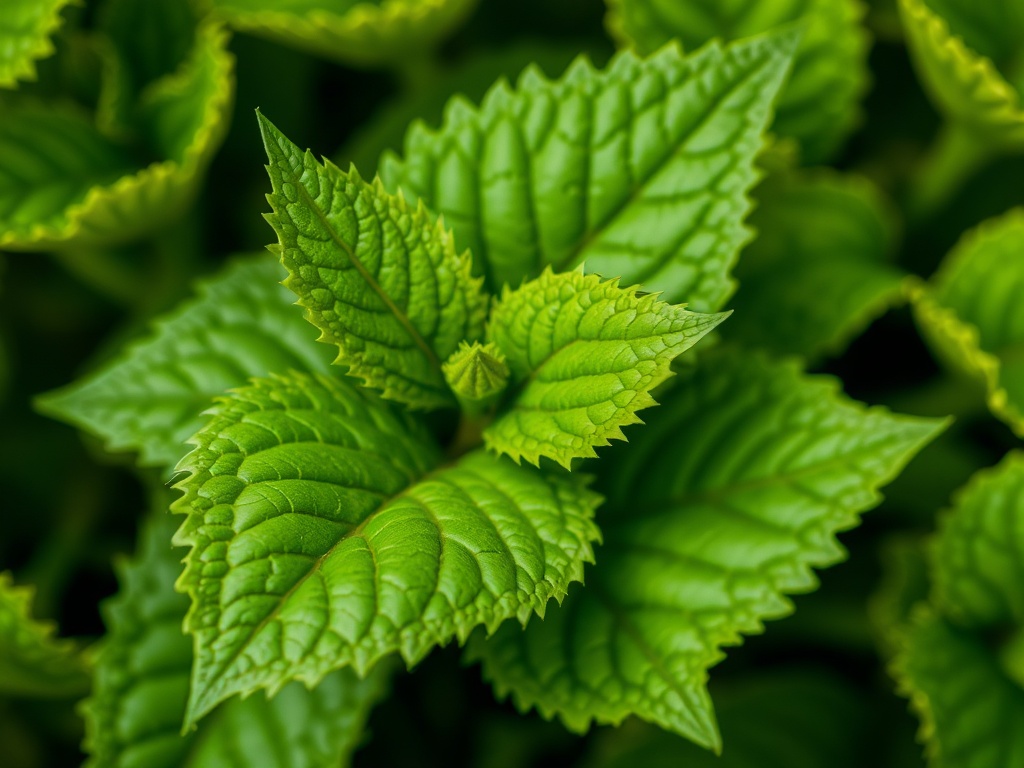 close-up of healthy plant leaves