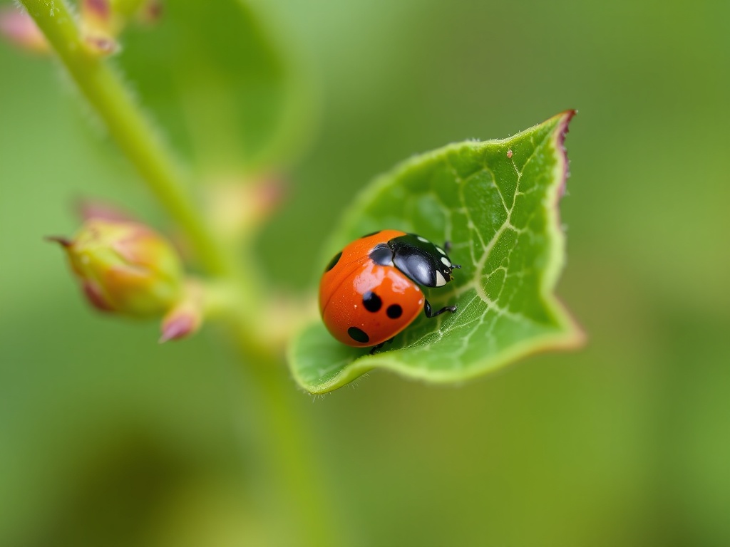 ladybug on a plant leaf