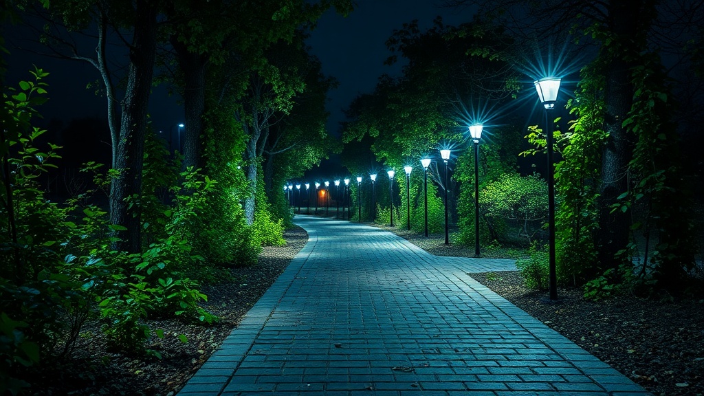 Solar Powered Pathways for Sustainable Nighttime Illumination
