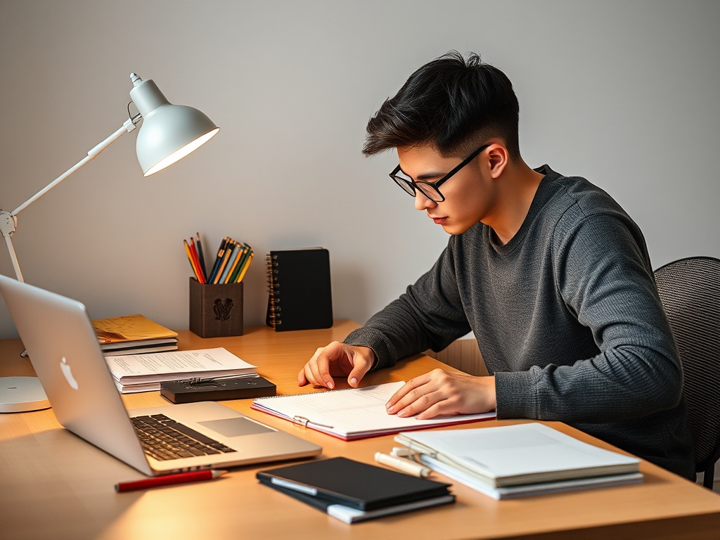 pomodoro timer desk minimal setup focused student studying