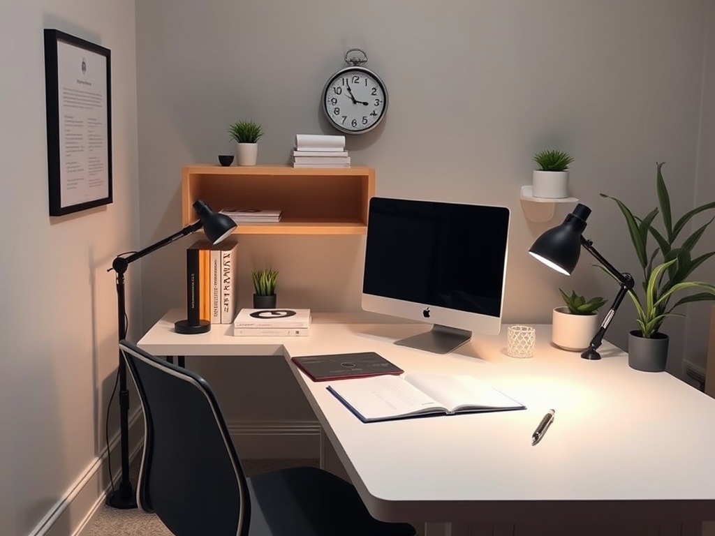 simple minimal study setup calm consistent routine environment