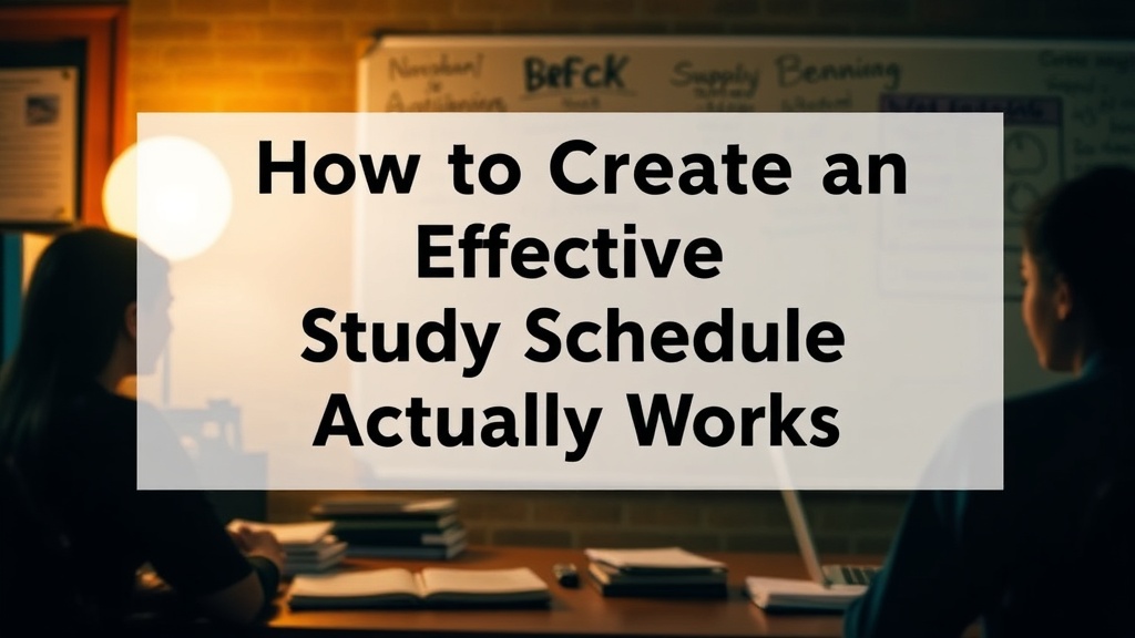 How to Create an Effective Study Schedule That Actually Works