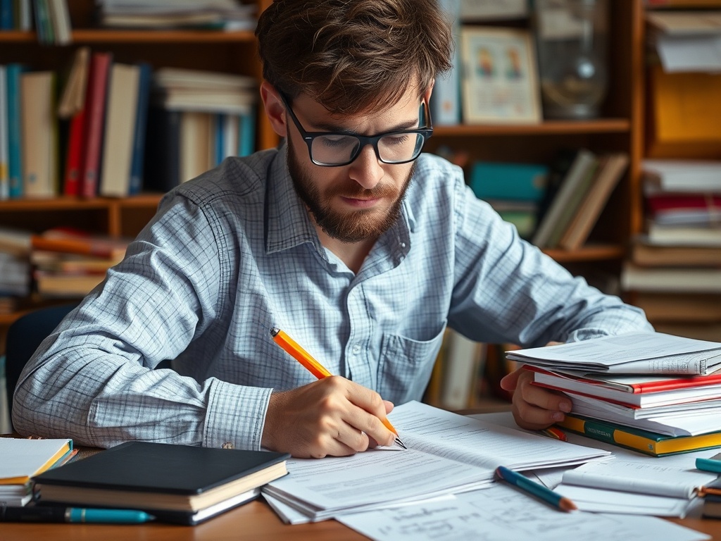 student confused while studying messy notes contrasted with organized learning system