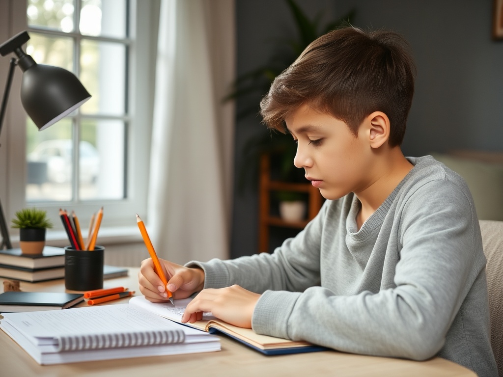 student doing a short focused study session at home, simple and manageable routine