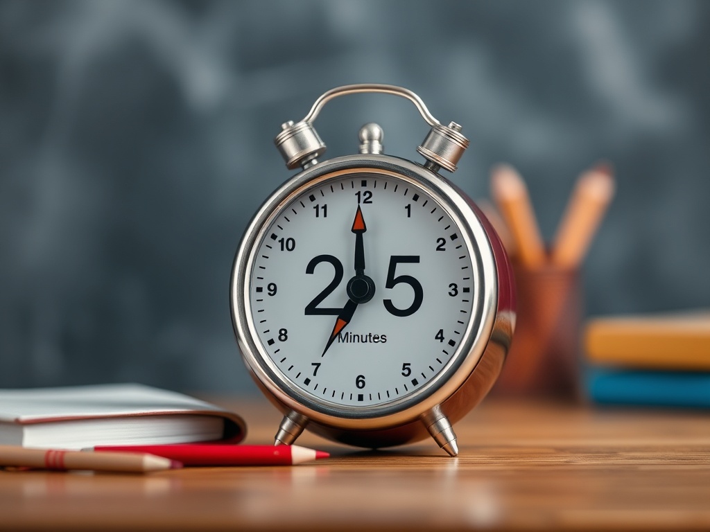 a timer showing 25 minutes for focused studying