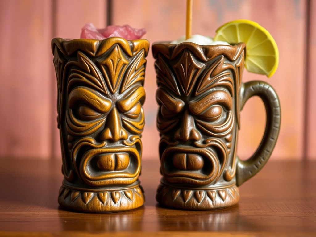 vivid description of tiki mugs