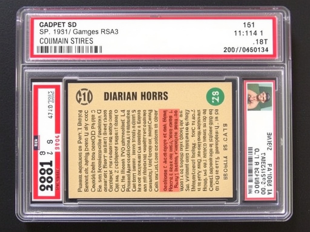 graded trading card slab PSA case with common card inside emphasis on overpricing
