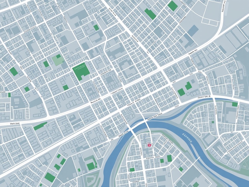 map-style aerial of Vanier Ottawa highlighting Montreal Road, Beechwood Avenue, and Rideau River paths